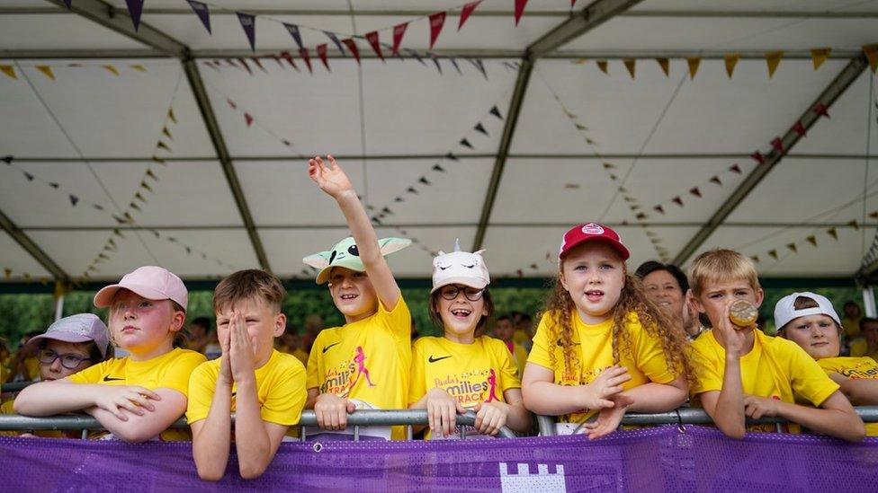 Youngsters in Durham view baton relay