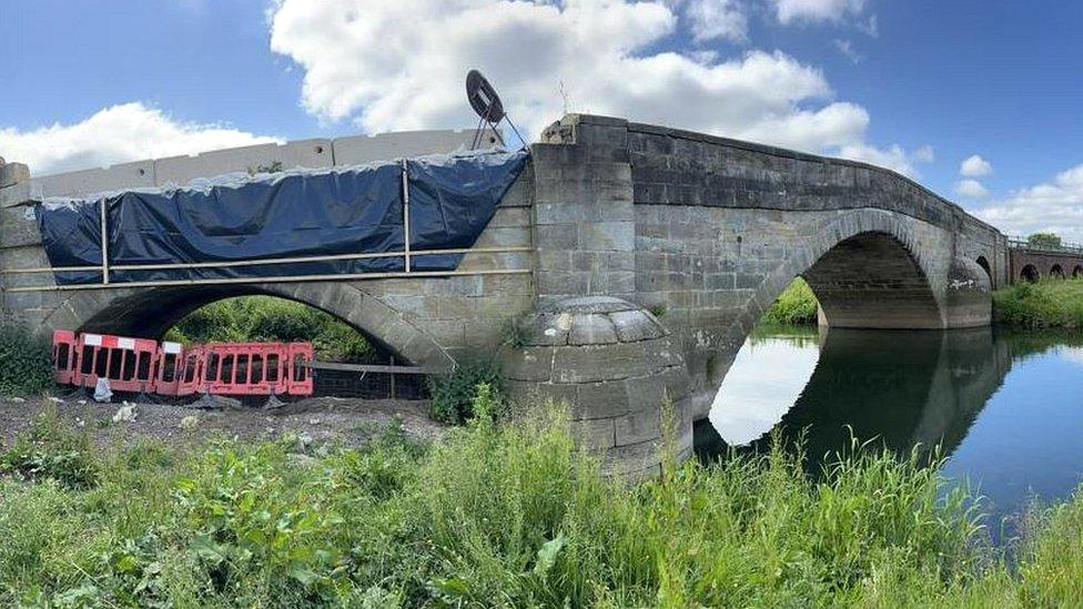 The damaged bridge