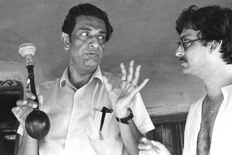 Satyajit Ray with Soumitra Chatterjee