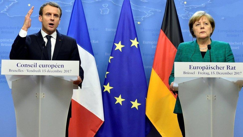 Emmanuel Macron and Angela Merkel