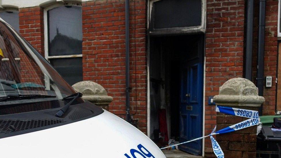 The scene of the fire