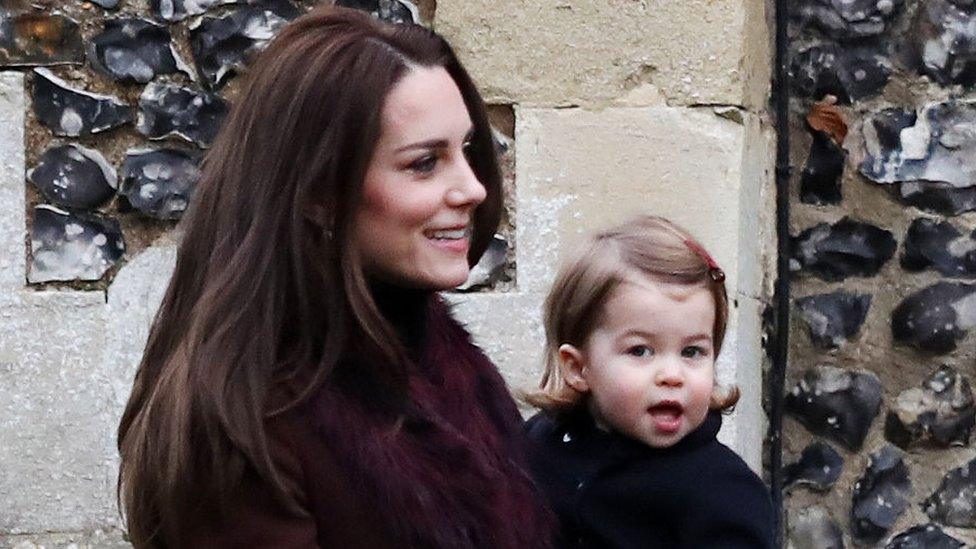 Duchess of Cambridge with Princess Charlotte