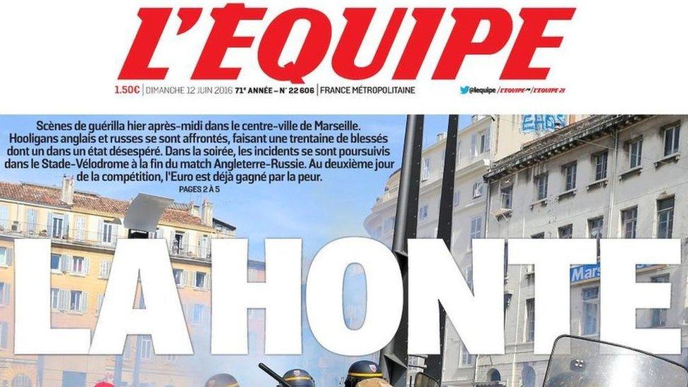 Front page of French sports newspaper L'Equipe