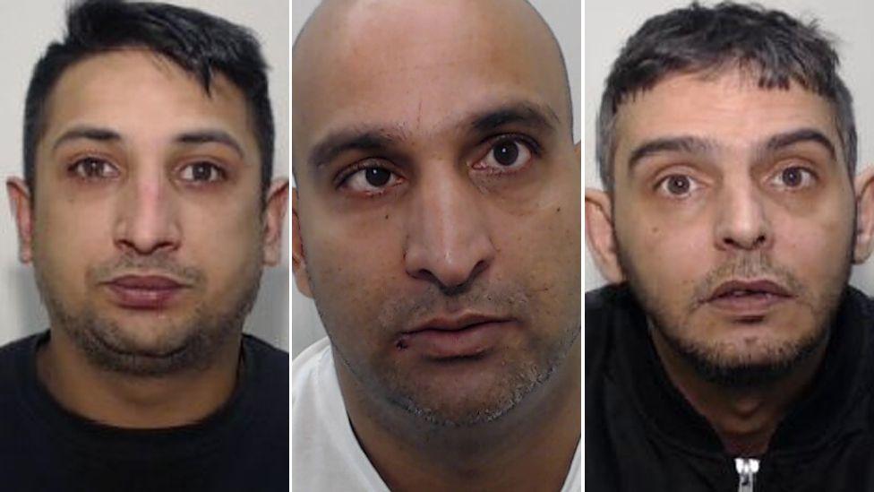 Mugshots of Nisar Hussain, Roheez Khan and Naheem Akram