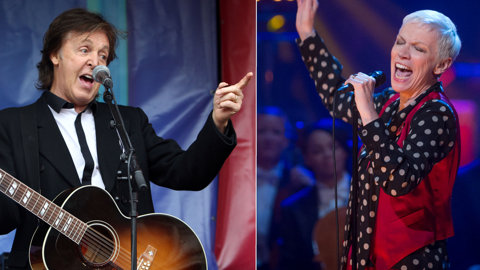 Paul McCartney and Annie Lennox