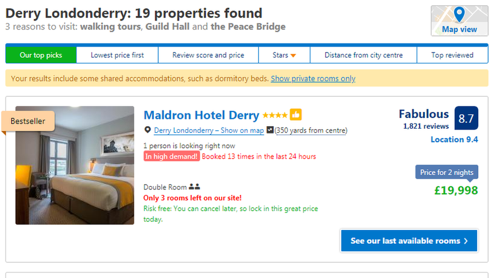 maldron hotel booking.com screen shot