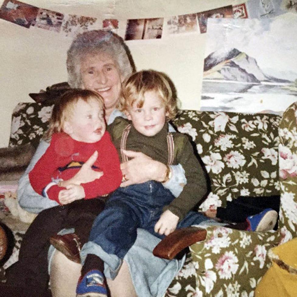 Terri with her brother and grandmother