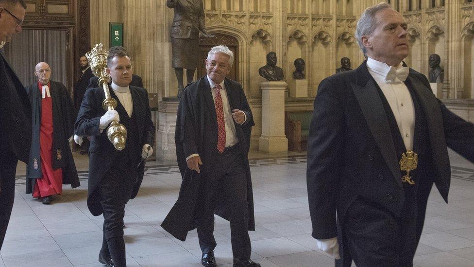 John Bercow walking through Central Lobby