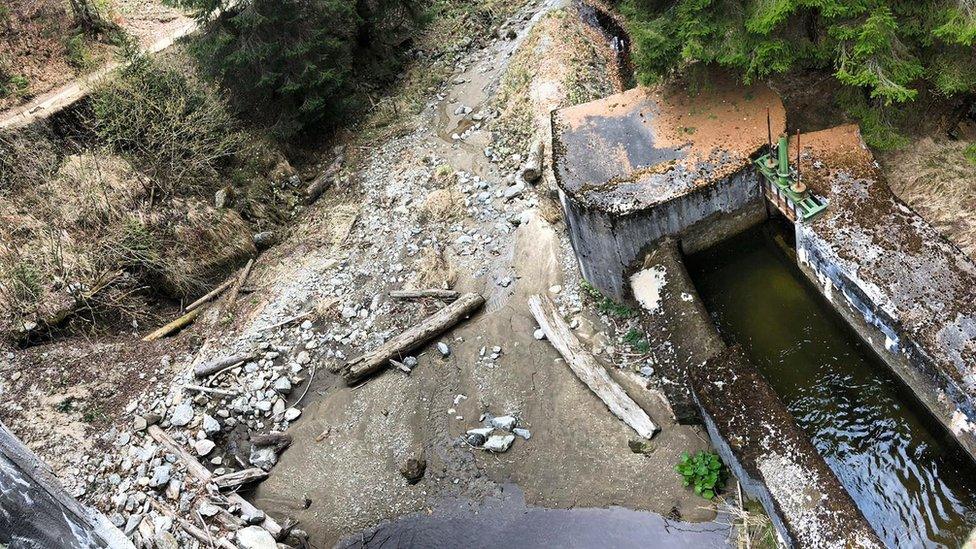 River Valsan running dry