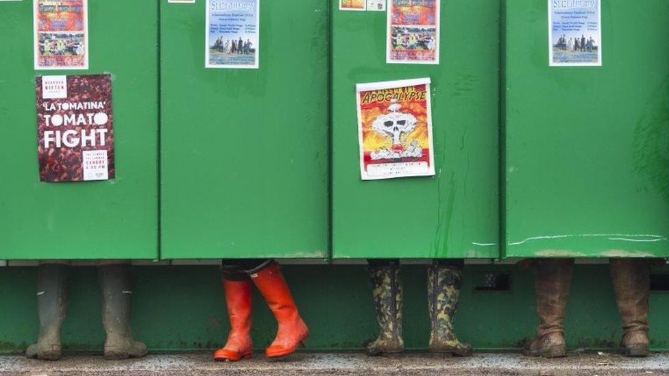 Toilets at Glastonbury Festival