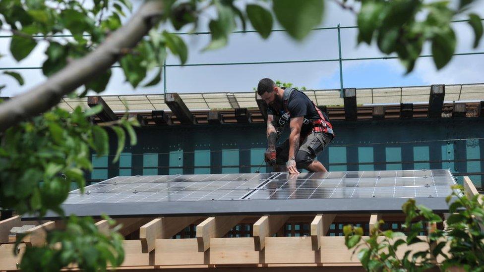 installation of a solar panel