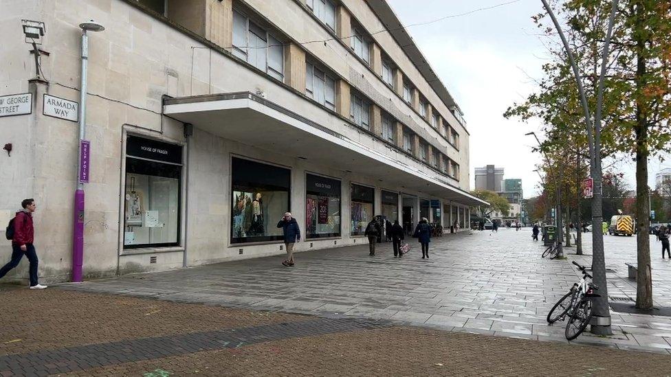 Help point in Plymouth city centre