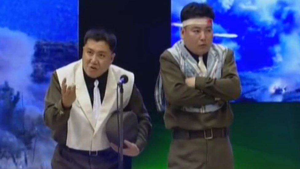 Performers in a North Korean comedy revue programme