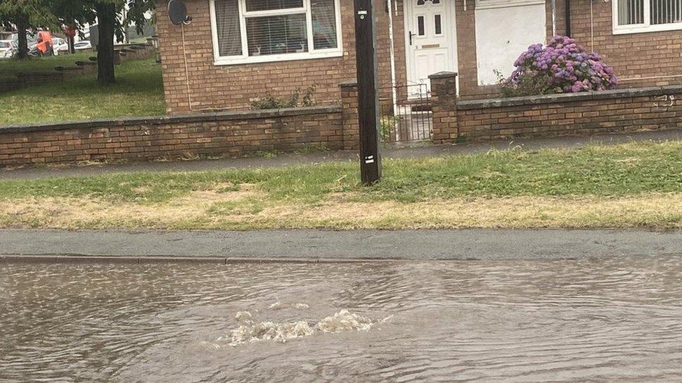 Wrexham flash flooding