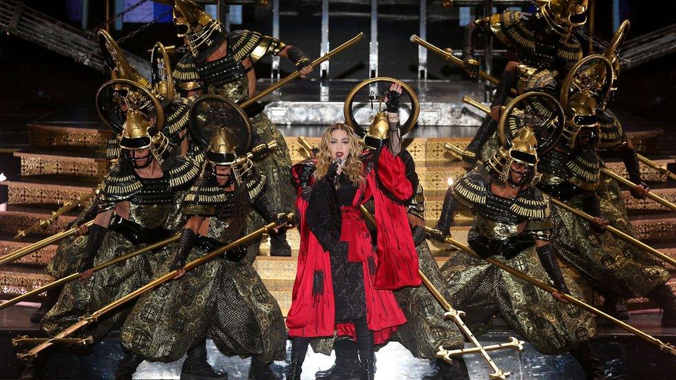 Madonna performs on the Rebel Heart tour