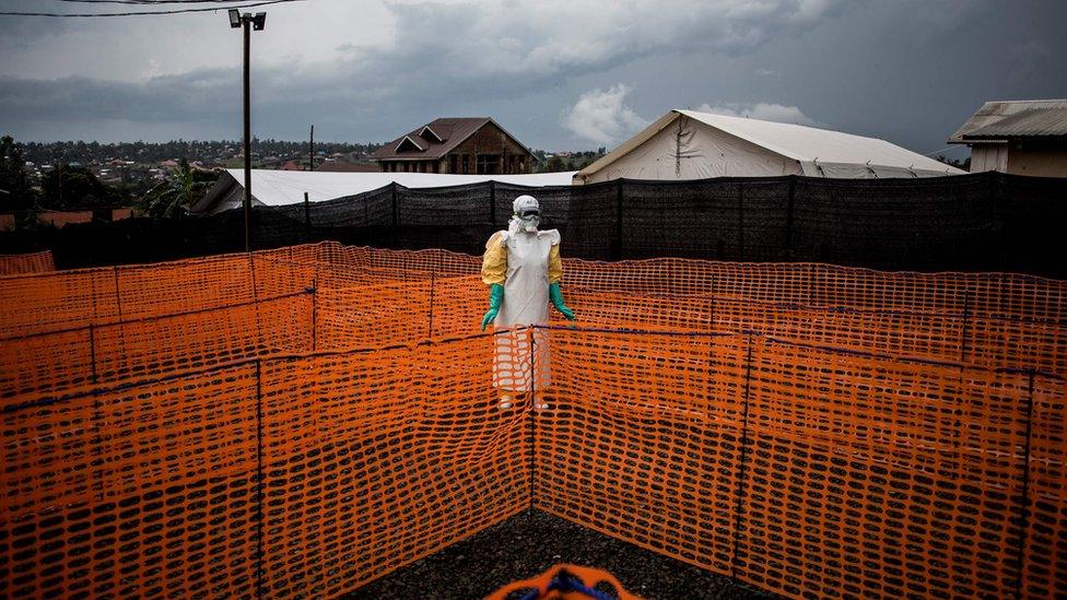 A health worker in Bunia, Democratic Republic of the Congo November 7, 2018