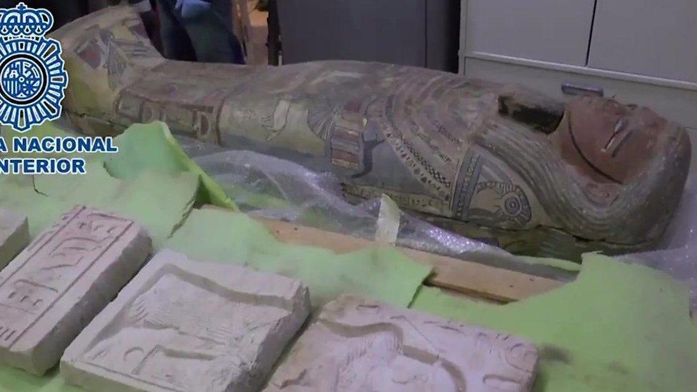 Some of the objects are believed to be from Egypt