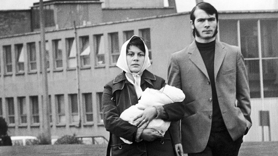 George Purcell and his wife at Bilston Colliery in 1972