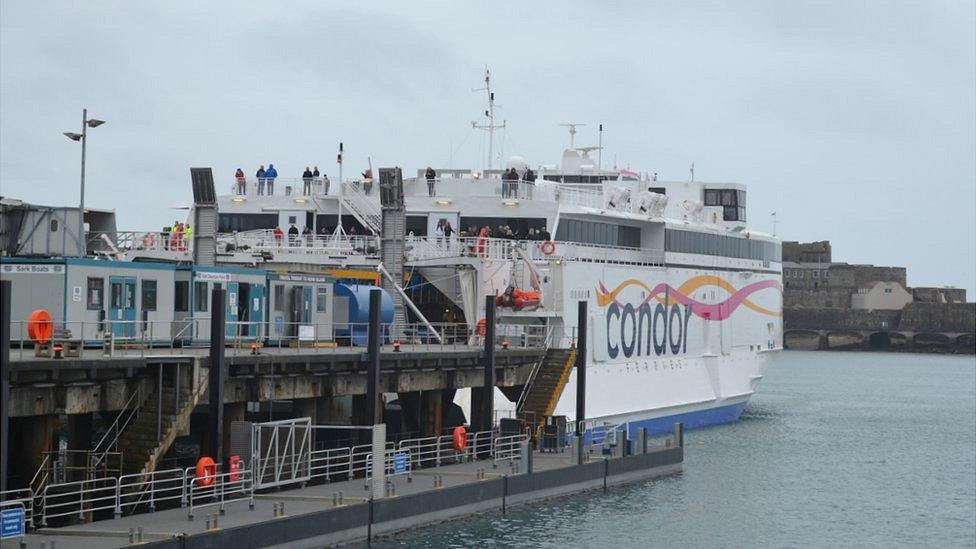 Condor Liberation docked in St Peter Port Harbour