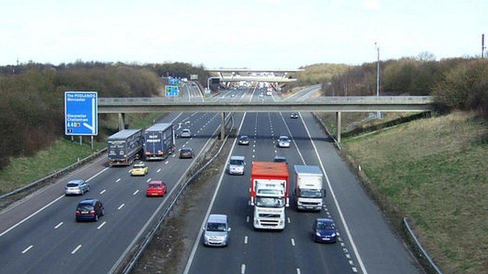 Junction 11 of the M5 in Gloucestershire