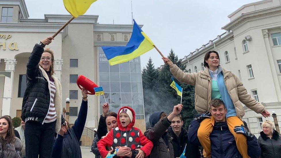 Celebrations in the centre of Kherson