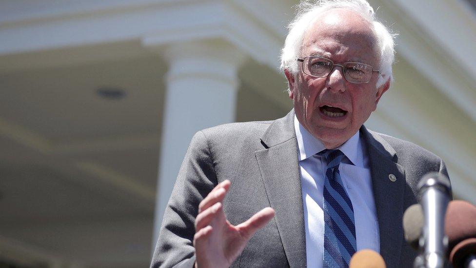 Bernie Sanders outside the White House