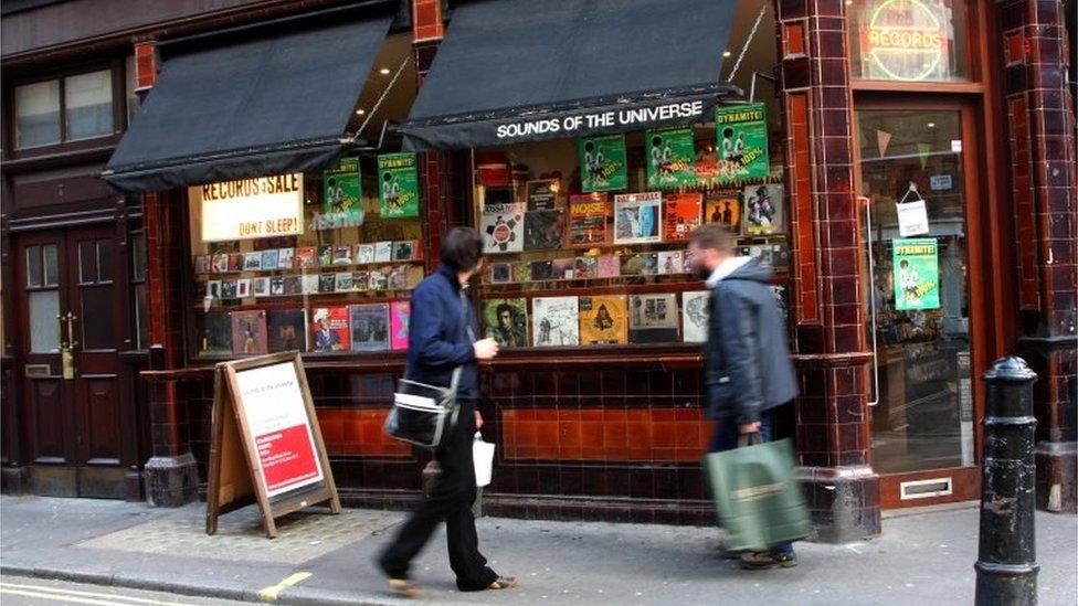 Sounds of the Universe record shop in Soho, London