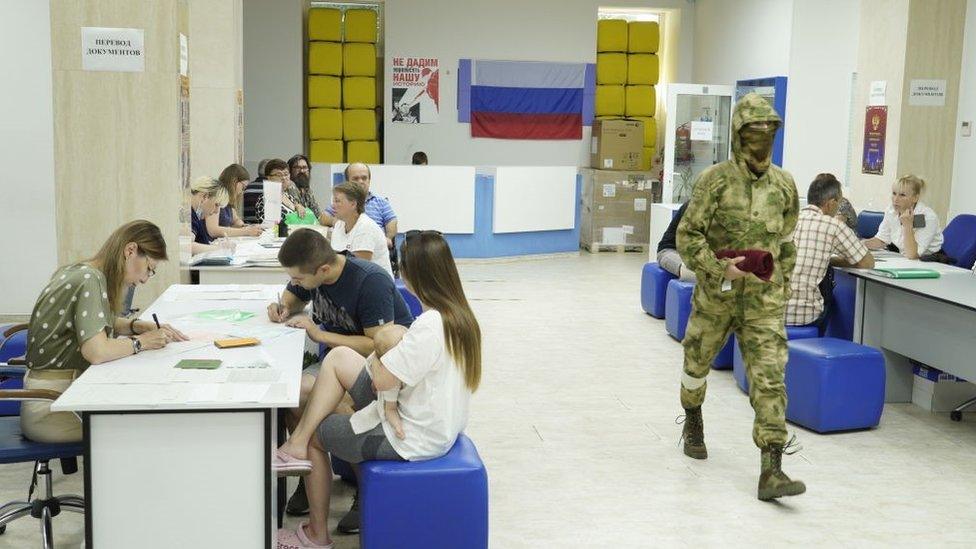 Russian passport office in Kherson