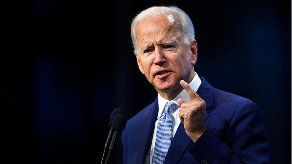 Joe Biden speaks in New Hampshire in 2019