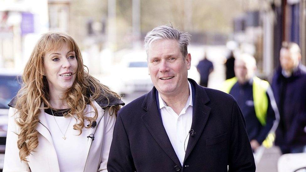 Keir Starmer with Angela Rayner in Ramsbottom