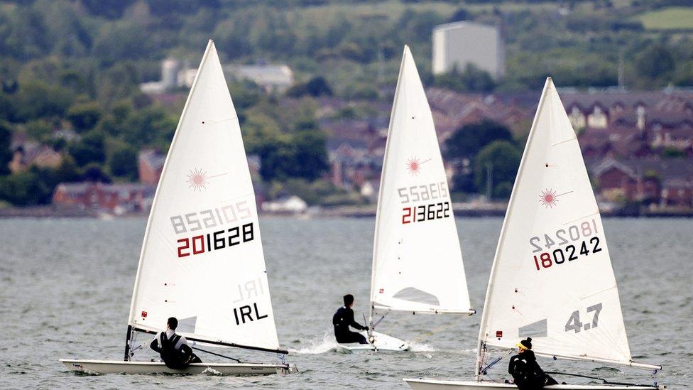 Sailors from Holywood Yacht Club took to their Laser dinghies on Belfast Lough