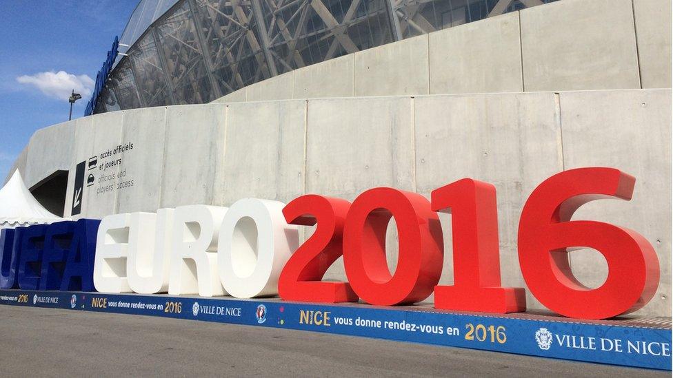 UEFA Euro 2016 sign in Nice