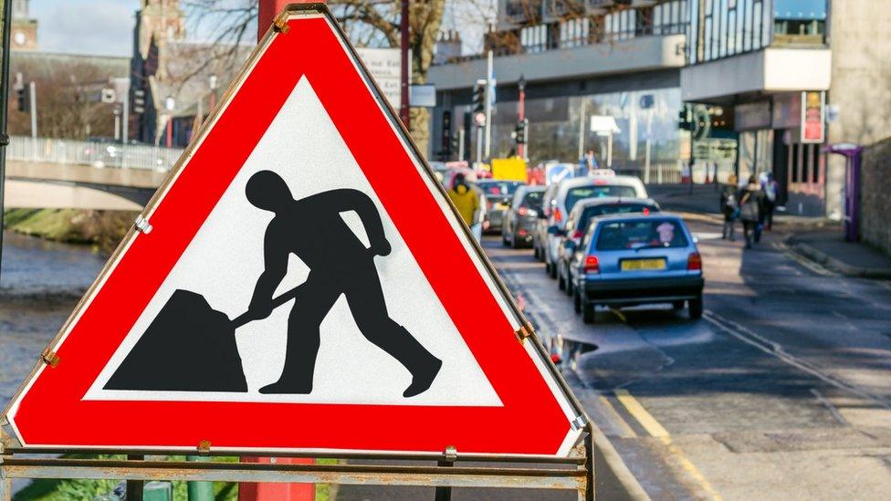 Roadworks in Inverness