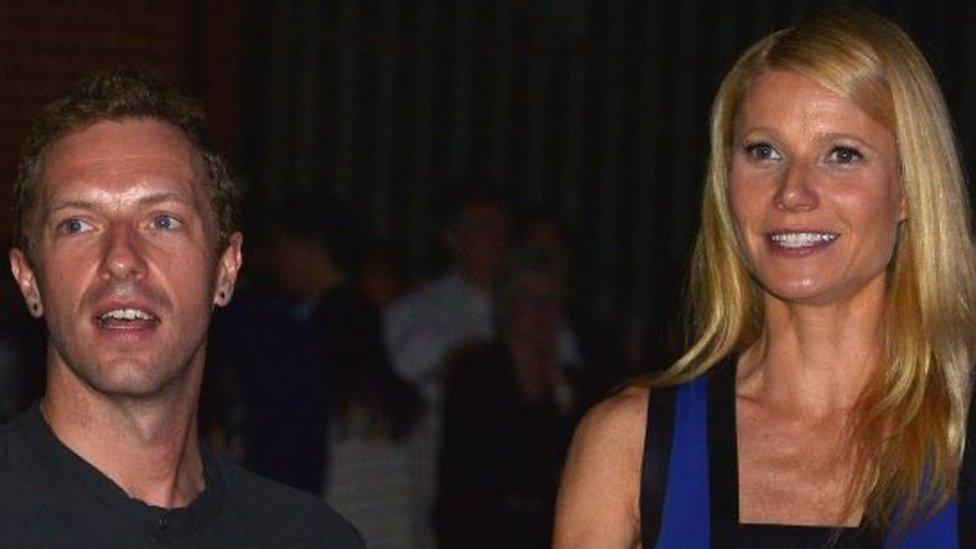 Singer/Songwriter Chris Martin (L) and actress Gwyneth Paltrow attend Hollywood Stands Up To Cancer Event with contributors American Cancer Society and Bristol Myers Squibb hosted by Jim Toth and Reese Witherspoon and the Entertainment Industry Foundation on Tuesday, January 28, 2014 in Culver City, California.