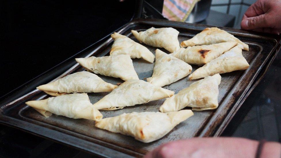 Baked samosas