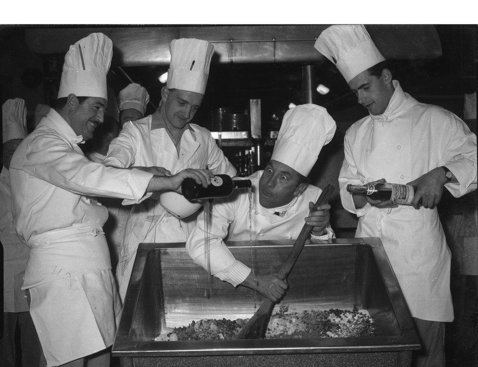 Frankie Howerd and chefts at Coventry's Hotel Leofric