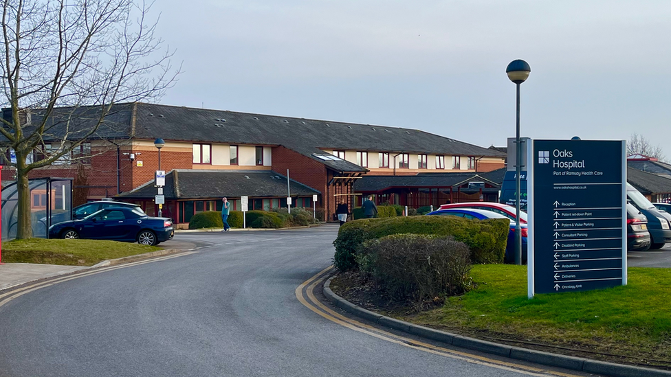 Exterior of The Oaks private hospital in Colchester where Mr Parker was able to carry out surgery in breach of the restrictions placed on him