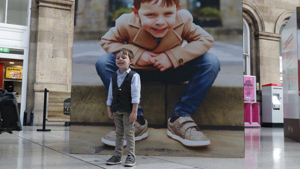 Rupert was very excited to see the giant photo of himself