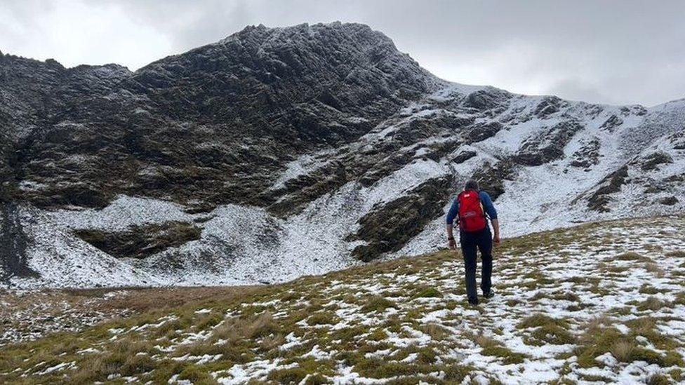 A rescue team member on Blencathra