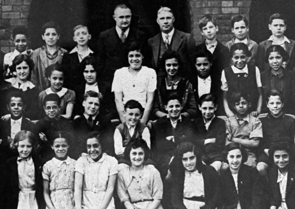 Pupils and teachers at South Church Street school in the 1930s