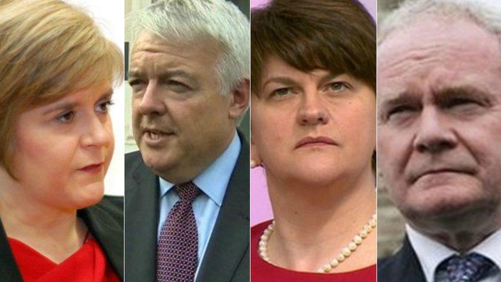 Nicola Sturgeon, Carwyn Jones, Arlene Foster, Martin McGuinness