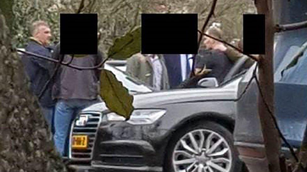 Alleged Russian agents at a car park near the OPCW in The Hague in April