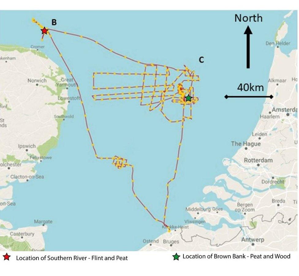 Map of pre-historic discovery