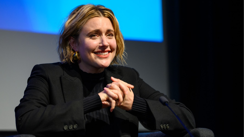 Greta Gerwig on stage at the London Film Festival