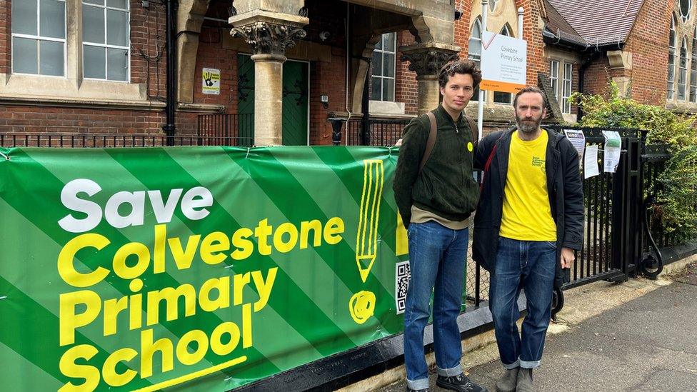 Colvestone Primary School parents Hendrik Elstein and Mike Cooter