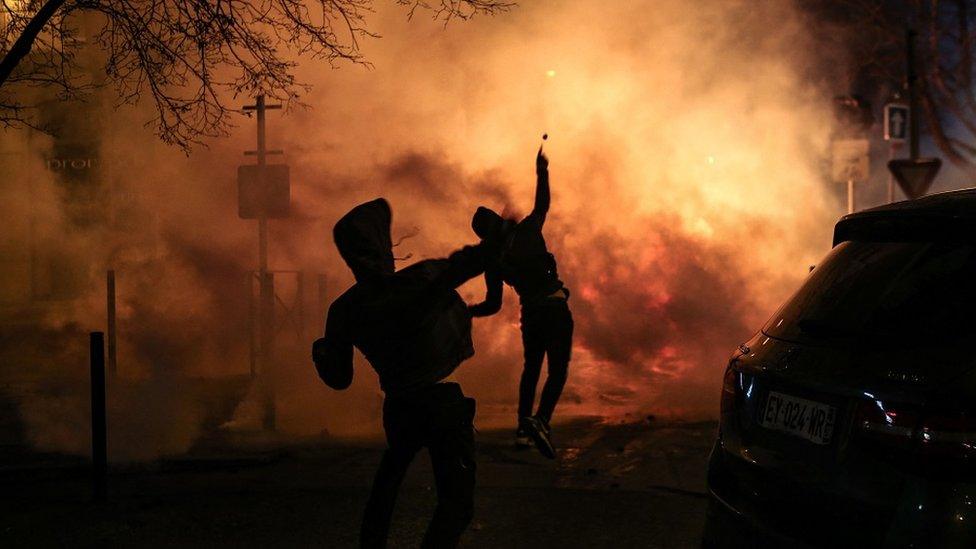 Protesters in Bastia