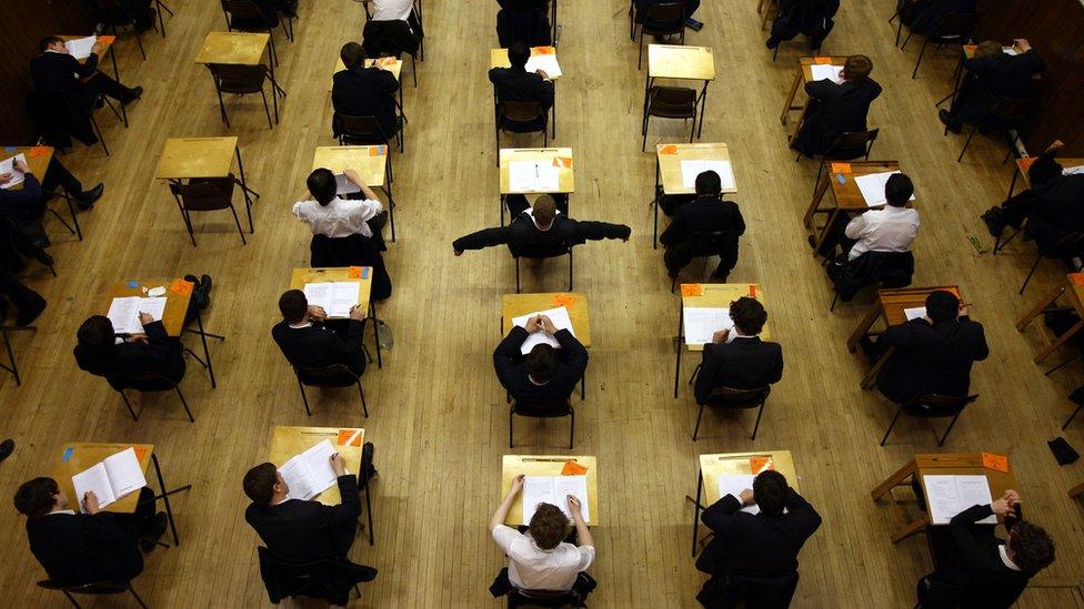 Pupils taking exams