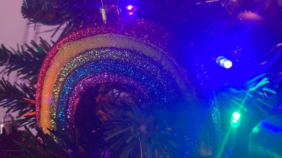 Rainbow Christmas tree decoration