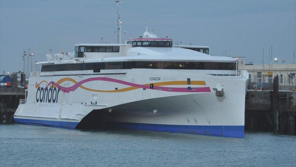 Condor Liberation in Guernsey's St Peter Port Harbour