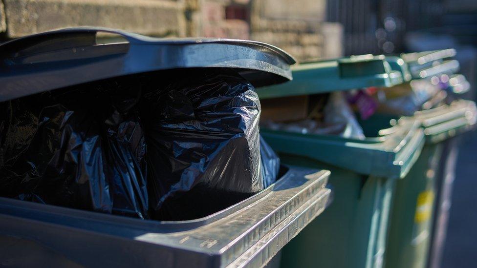 Bins stock image